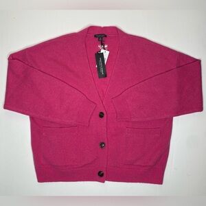 Saks Fifth Avenue Cashmere Azalea Pink Cardigan Sz XL New With Tags